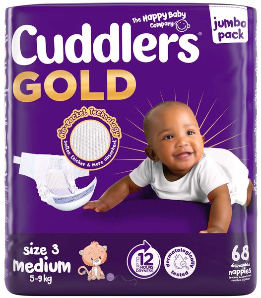 CUDDLERS GOLD Size 3 MEDIUM Jumbo Pack 68