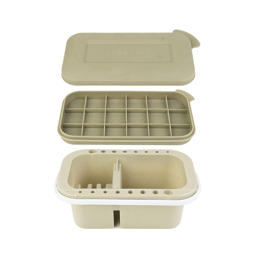 3In1 Artist Brush Washing Basin Paint Brush Cleaning Bucket with