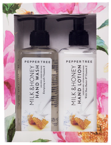 Pepper Tree Milk &amp; Honey Hand Wash &amp; Hand Lotion Gift Set