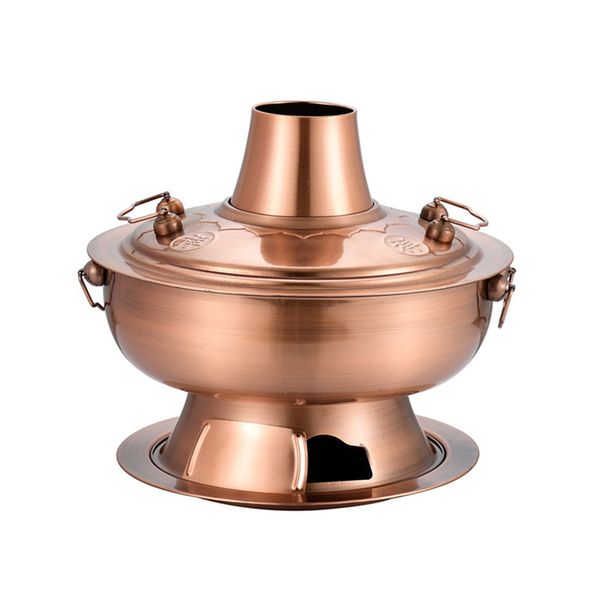 Chinese Charcoal Hot Pot - Stainless Steel and Purple Copper Pot