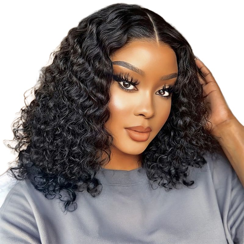 14" Curly Short Bob Human Hair Wigs 13x4 HD Lace Front Wigs Golden Perfect