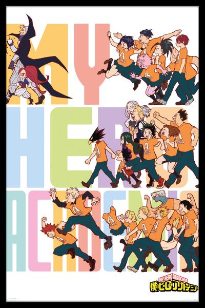 My Hero Academia - S4 Key Art 3 Poster with Black Frame
