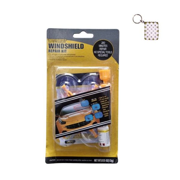 Yellow Windshield Repair Kit And A Keyholder
