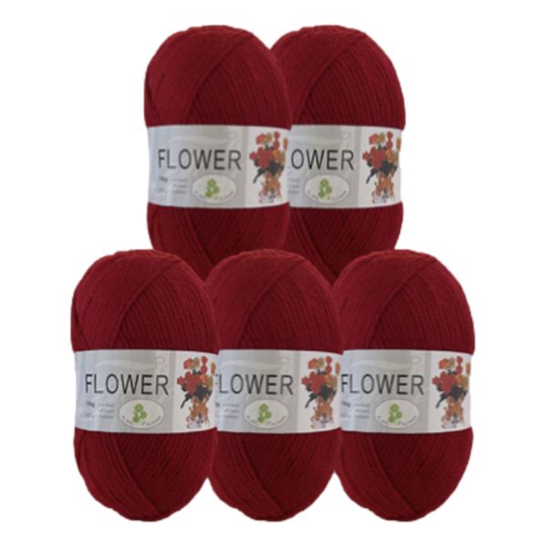 Double Knitting Polyester Yarn 100g (Pack of 5) Pink