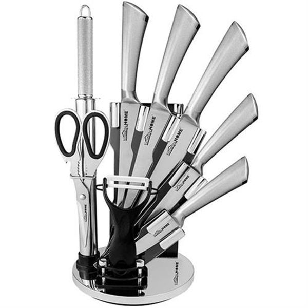 Totally 9 Piece Knife Set With Stand Silver - Stainless Steel Knives