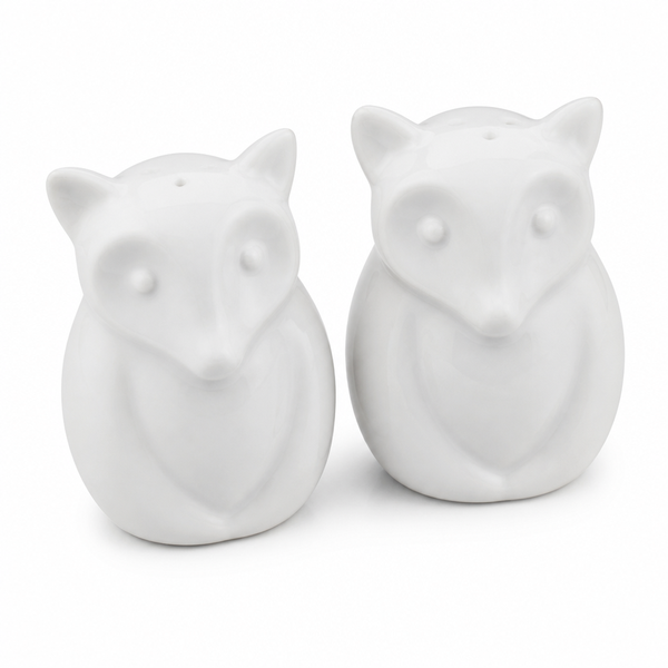 2 Piece Salt and Pepper Shaker Set Fine Porcelain White Tabletop