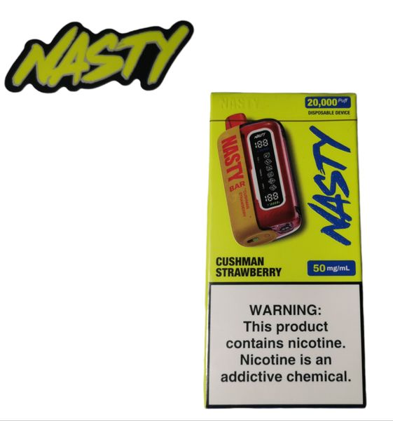 Nasty Rechargeable Disposable Vape- 20 000 Puffs- 5% Nic-Cushman Strawberry