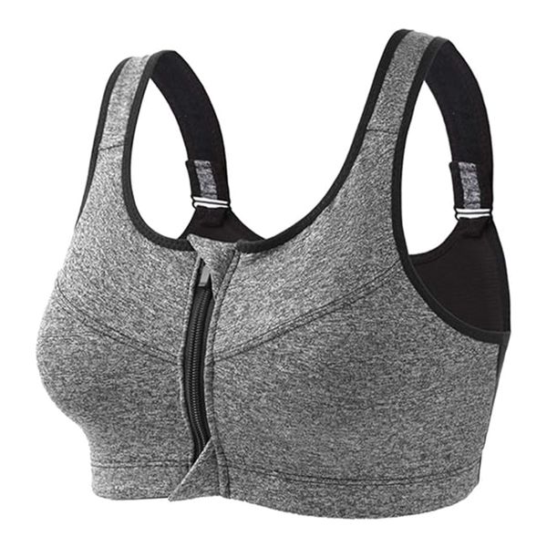 Fitness Sports Bra Zip Front Sport Bra Super Tight Impact Resistant