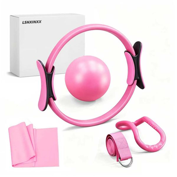 5-piece Pilates Ring Set for Women, Home Workout Equipment Resistance Bands