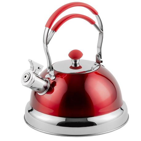 2.5L Stainless Steel Vibrant Red Whistling Kettle Shop Today