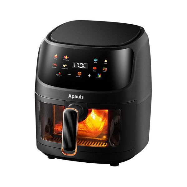 New Black Oven Air Fryer 8L,Air Fryer With Viewing Window Touch Screen