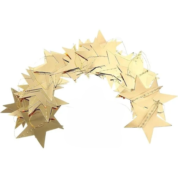Decorative Banner with Glittery Star Garlands, Banner Backdrop with Hanging