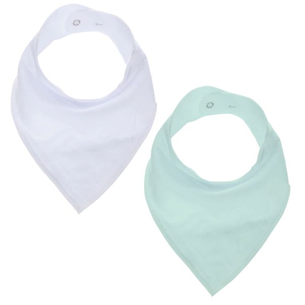 GingerBaby - Luxury Bandana Dribble Bib - White &amp; Mint Green