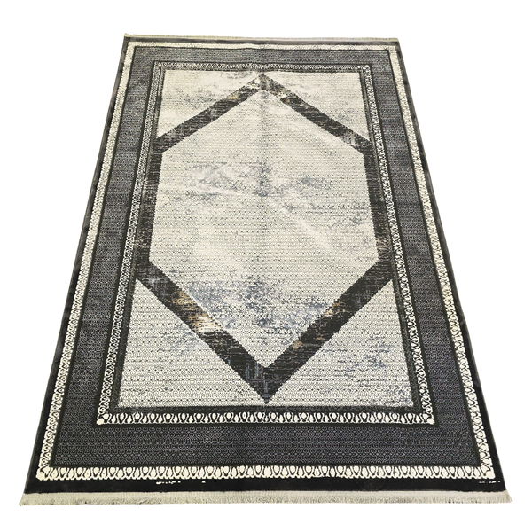 Turkish White &amp; Multi Grey Machine Made Area Rug - 290 x 200cm