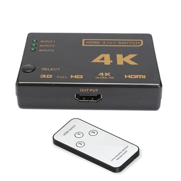Ultra HD 4K x 2K Intelligent 3 Port HDMI Switcher with Remote Control