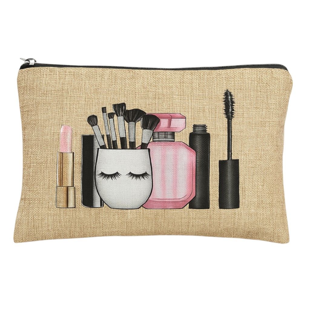 1 Piece - Stylish Makeup Travel Pouch - Beige
