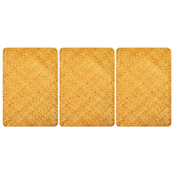 Pack of 3, Natural Seagrass Place Mat, 17.7inch x 12inch, Hand-Woven Rectan