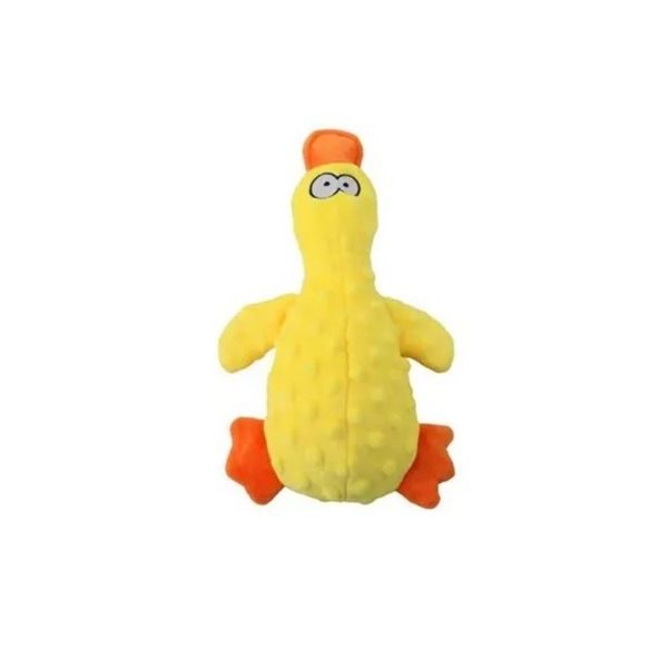 Velvet Duckie Dog Comfort Toy - Soft Plush Squeaky Toy with Crinkle Sound