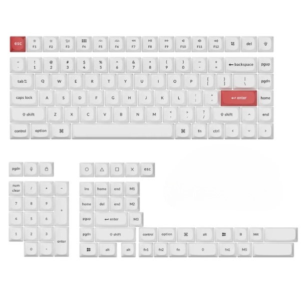 High-Contrast Double-Shot PBT OSA Full Set - Clean Black/White Aesthetic