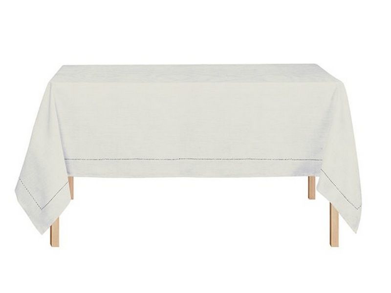 Baytiques - Solid Linen Hem Stitch Tablecloth 175 X 370 Cream