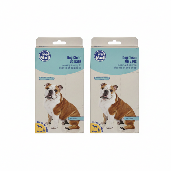 Pet Mall Dog Waste Clean-Up Bags, 33 x 22 cm, Strong &amp; Durable - 2 Pack
