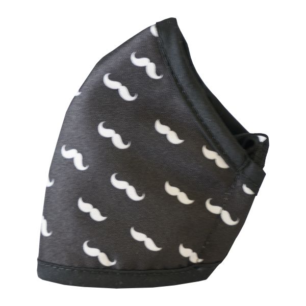 Clinic Gear Anti-Microbial Printed Mask - Men's - Moustache - 4 Units