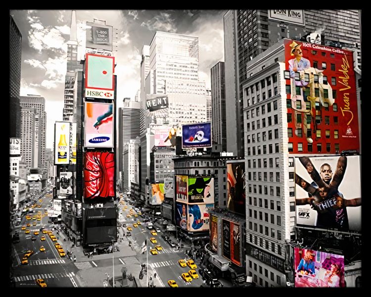 New York - Times Square Framed Mini Poster (40 x 50cm)