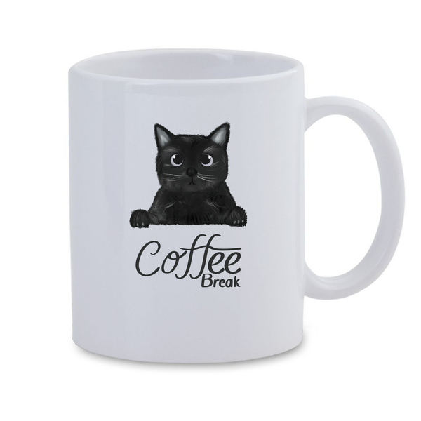 White Ceramic Mug - Coffee Break
