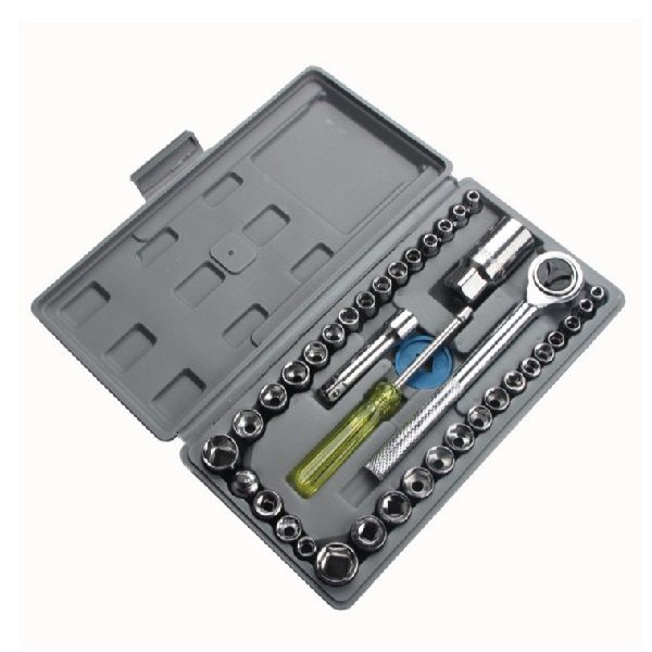 40 Pieces Multipurpose Socket Wrench Tool Kit Set w/ Screwdriver bit