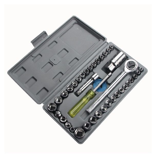 40 Pieces Multipurpose Socket Wrench Tool Kit Set w/ Screwdriver bit ...