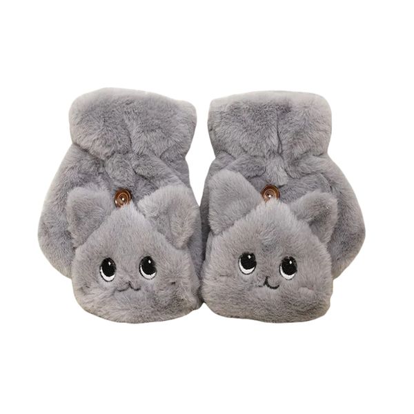 Fingerless Flap Gloves Cute Catwoman Plush Gloves