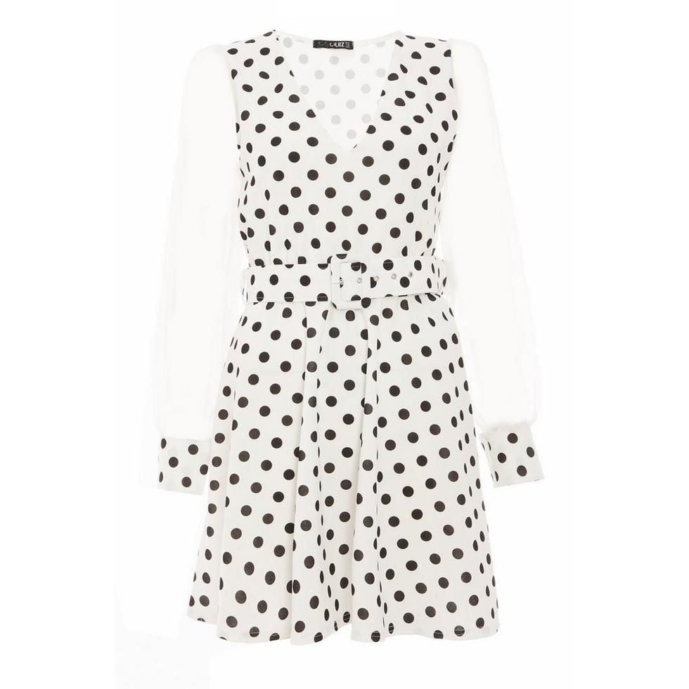 Quiz Ladies Cream Polka Dot Dress | Shop Today. Get it Tomorrow ...