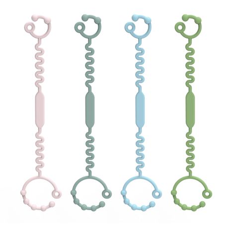 4 Piece Adjustable Toy Straps for Baby - Pacifier Clips,Holder For Stroller Image
