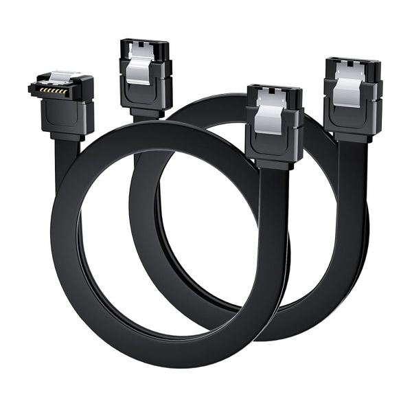 Entratech Sata 3 Straight Cable To 90 Degree Connector 50cm - 2 Pack