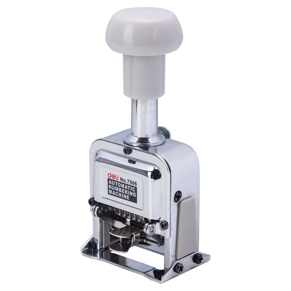 Deli Stainless Steel Automatic Numbering Machine 6 digits White