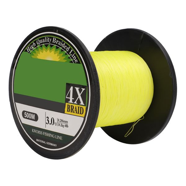 546yd 4-Strand PE Braided Line (3.0 Yellow)