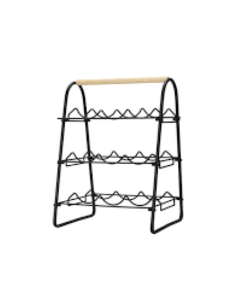 Wine Rack - Metal with Wood