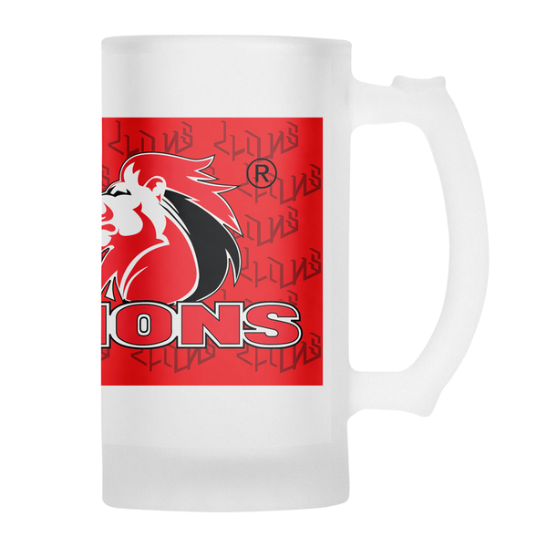 Lions Rugby Frosted Glass Beer Mug 2023/24 Jersey