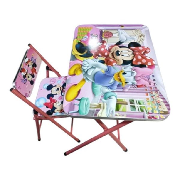 Dream World Kids Folding Study Table &amp; Chair Set-Minnie Mouse