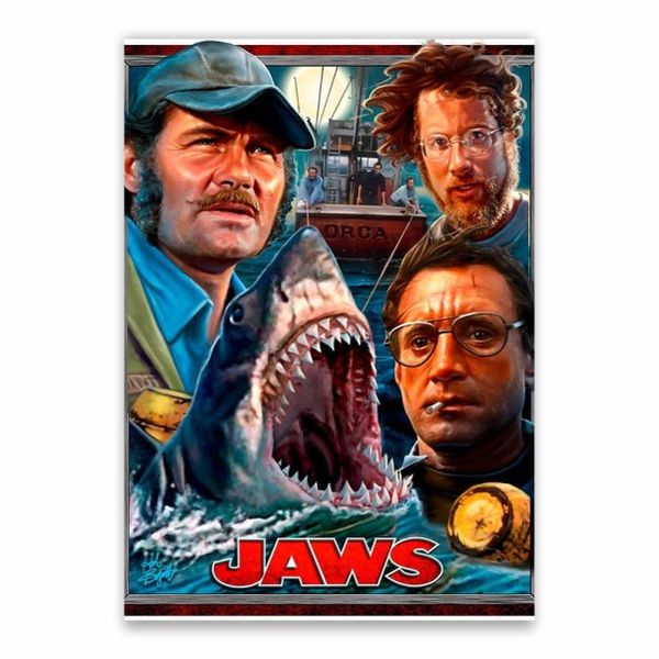 Jaws Cartoon Movie Poster - A1