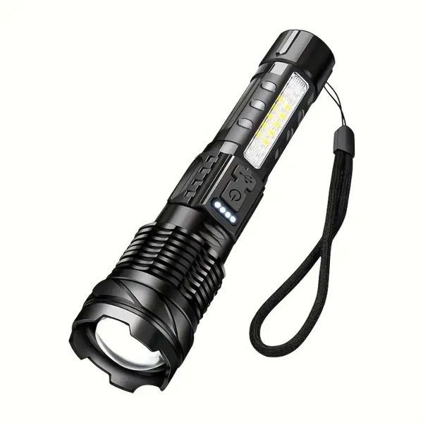 1pc Super Bright Rechargeable Flashlight - Multiple Modes Portable Torch