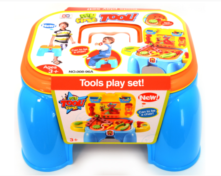 2-in-1 Tools Playset &amp; Mini Kid's Stool
