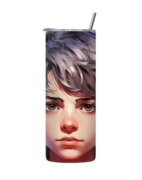 Silver 20 Oz Tumbler with Lid and Straw Trendy Gaming Graphic Gamer Gift168