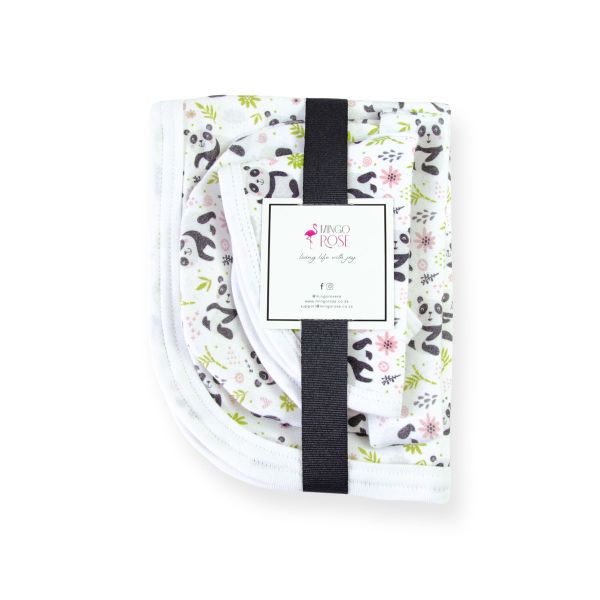 Mingo Rose Playful Panda Blanket &amp; Hat Set