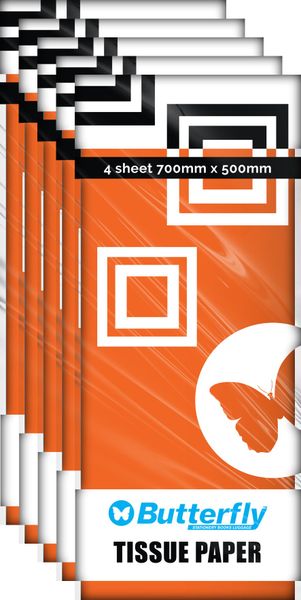 Tissue Paper - 4 Sheets (660X500Mm) Orange T05 X5