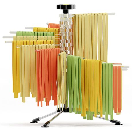 Pasta Drying Rack with 16 Suspension Rods Wooden Collapsible