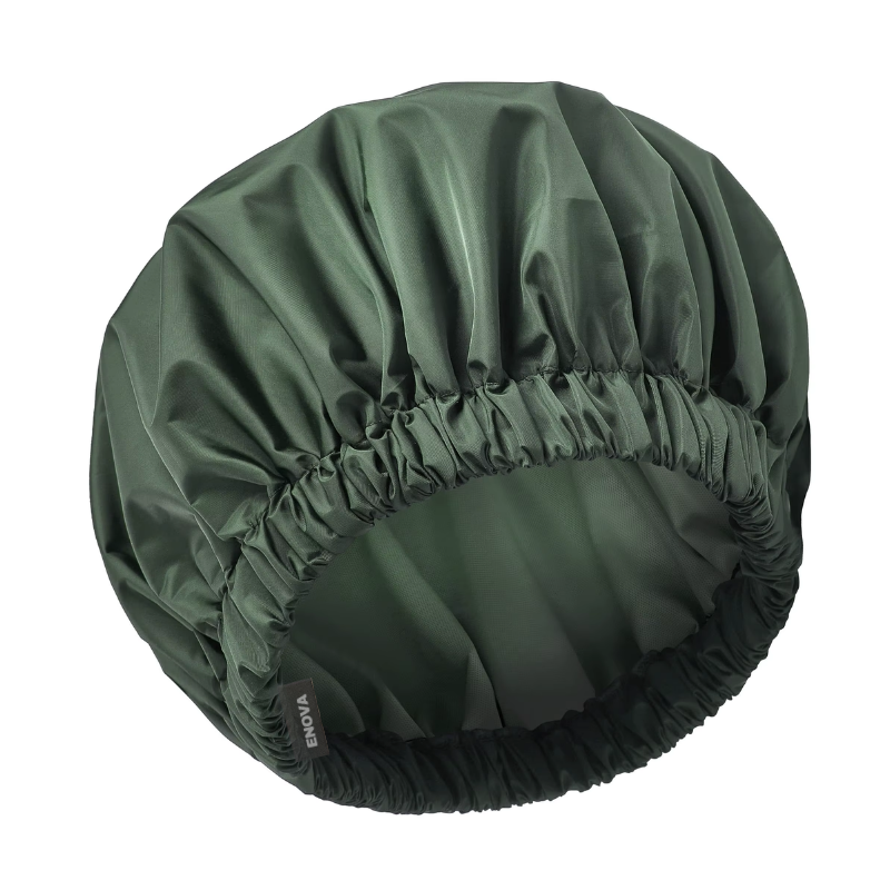 Enova Reusable Shower Bonnet Washable Shower Cap for Women - Green