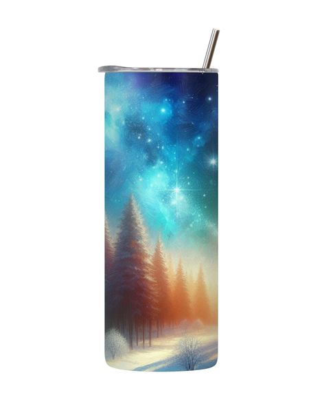 Sky 20 Oz Tumbler with Lid Straw Winter Wonder Graphic Design Present 100