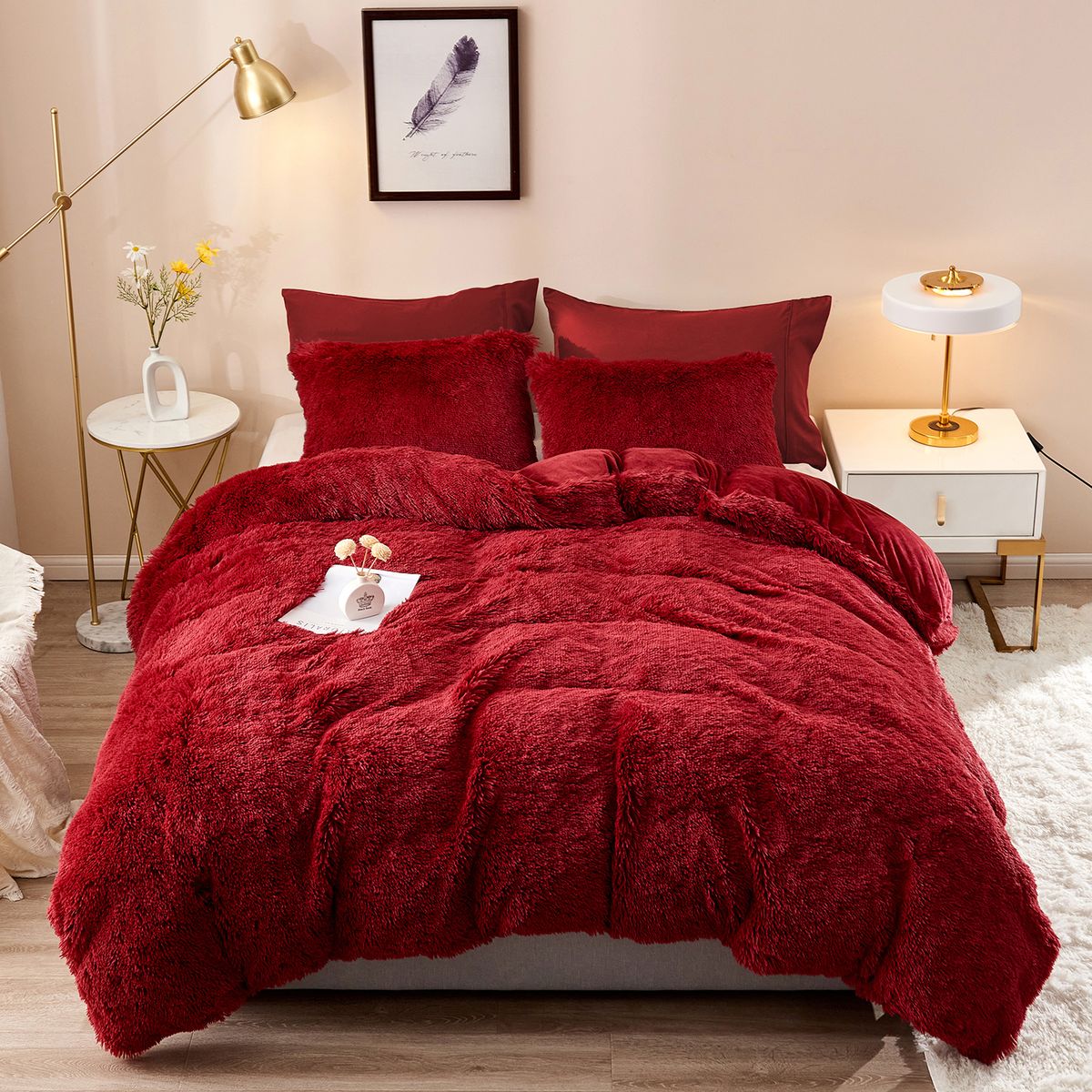 Fluffy Comforter Maroon 5 Piece set 152 cm x 204 cm Shop Today. Get