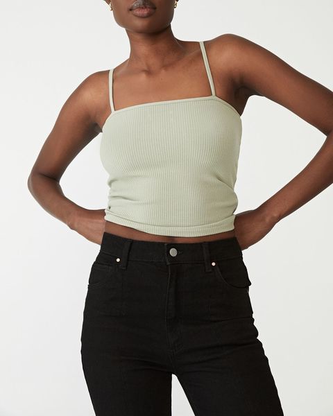 Women's Cotton On Essential Straight Neck Cami - Sage